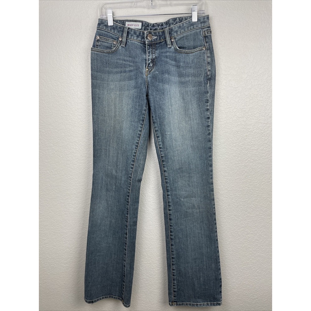 Banana Republic Womens Jeans 4L Blue Bootcut Mid Rise Medium Wash Cotton Stretch - Picture 1 of 13
